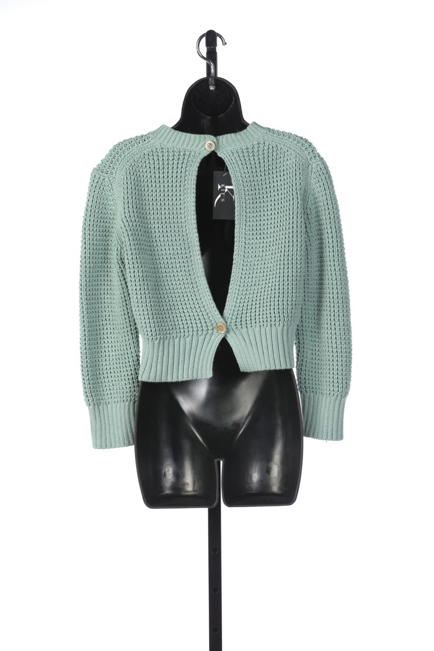 Rachel Comey Teal Crew Neck Sweater with Open Back