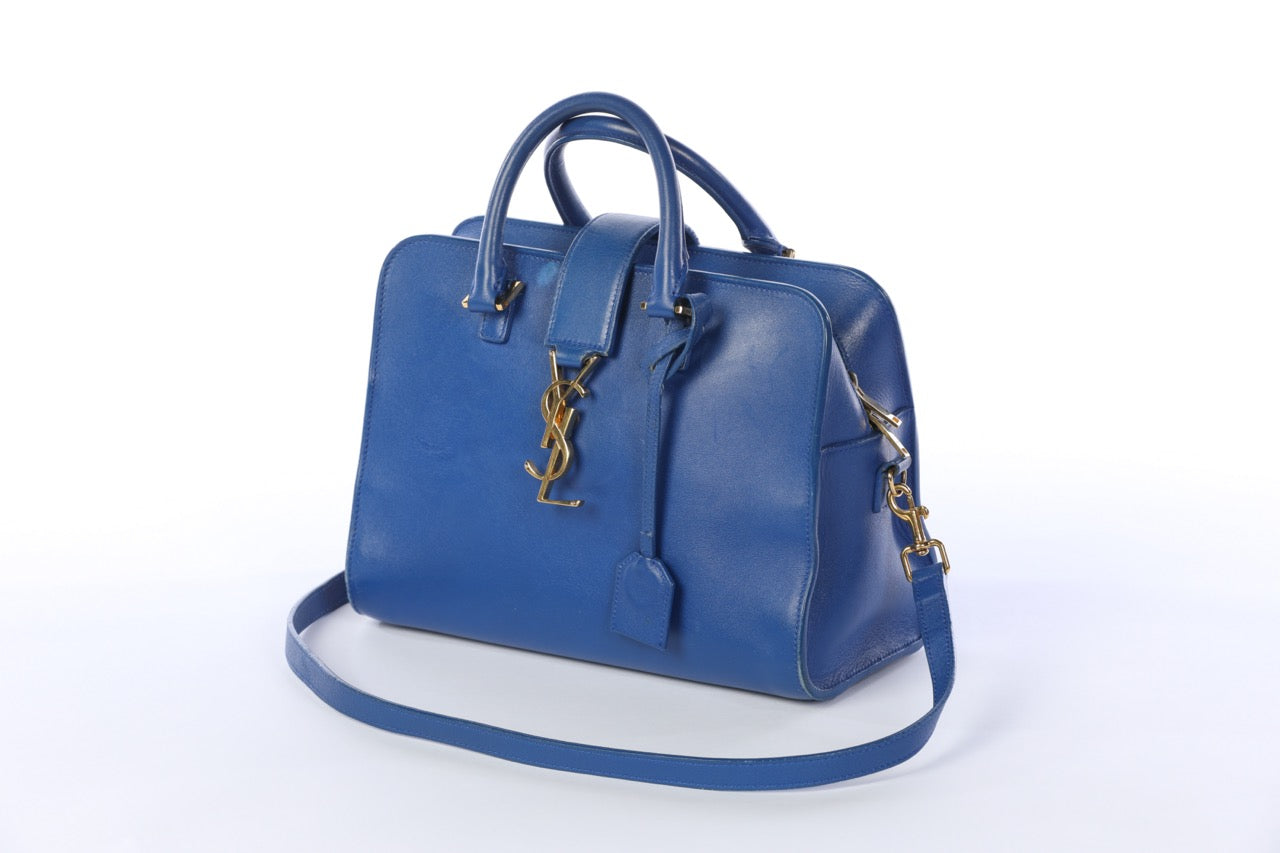 Saint Laurent Blue Monogram Downtown Cabas Handbag