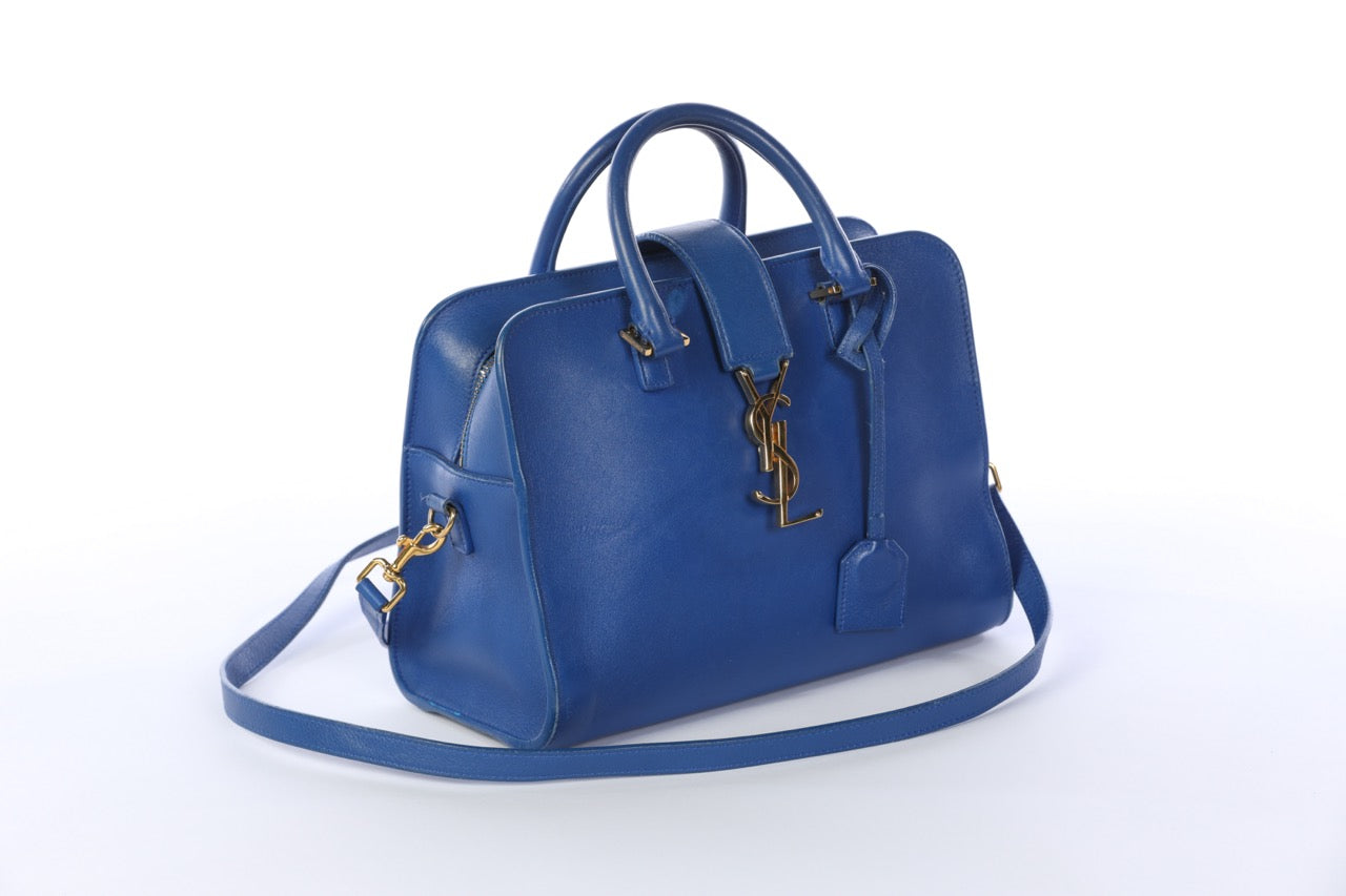 Saint Laurent Blue Monogram Downtown Cabas Handbag