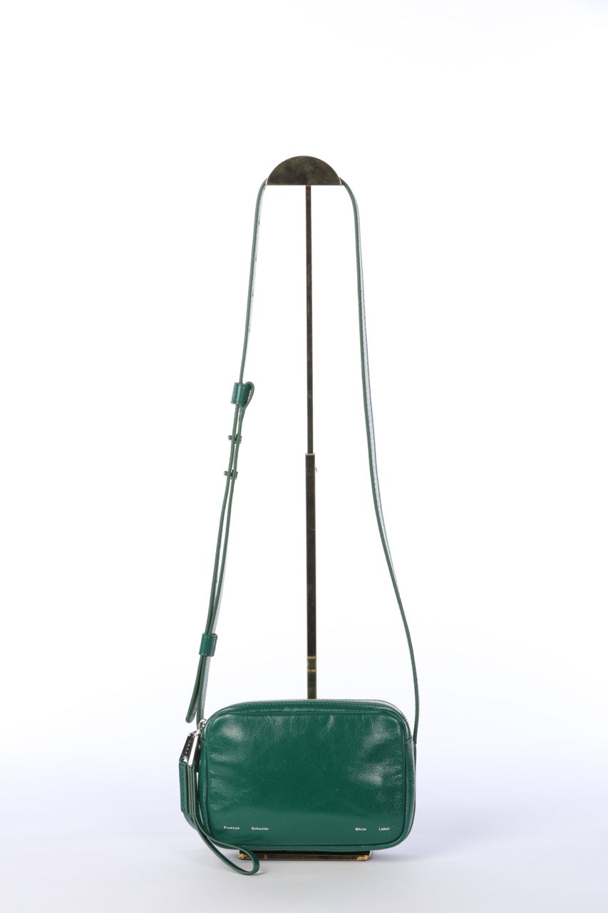 Proenza Schouler Grass Green Patent Leather Double Pocket Crossbody Camera Bag