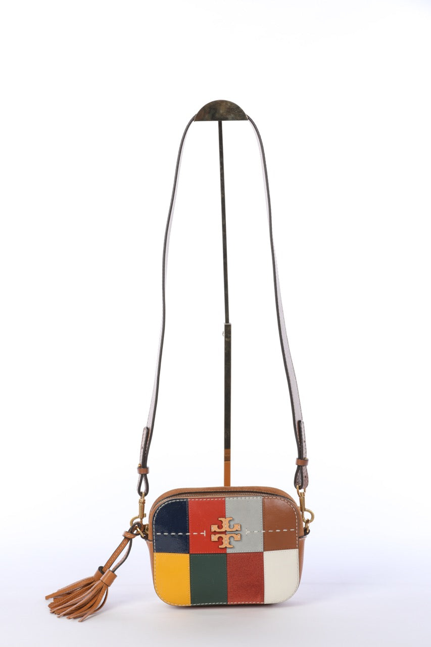 HAS DUSTBAG - Tory Burch McGraw Patchwork Camera Bag