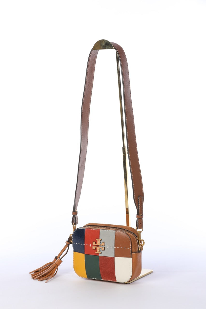 HAS DUSTBAG - Tory Burch McGraw Patchwork Camera Bag