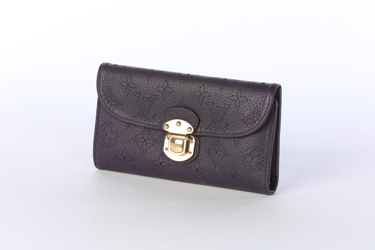 Louis Vuitton Deep Plum 'Louis Vuitton Monogram Mahina Portefeuille Amelia'