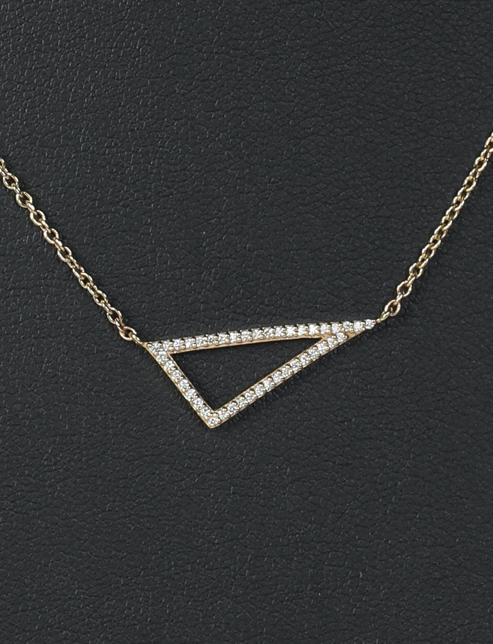 14k Yellow Gold Small Diamond Triangle Necklace