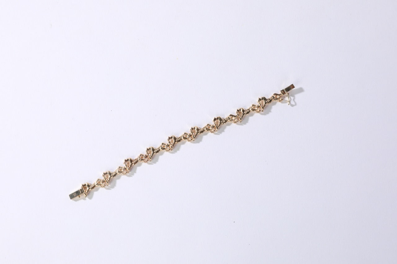 14k Yellow Gold Running Horse Link Bracelet - 17g