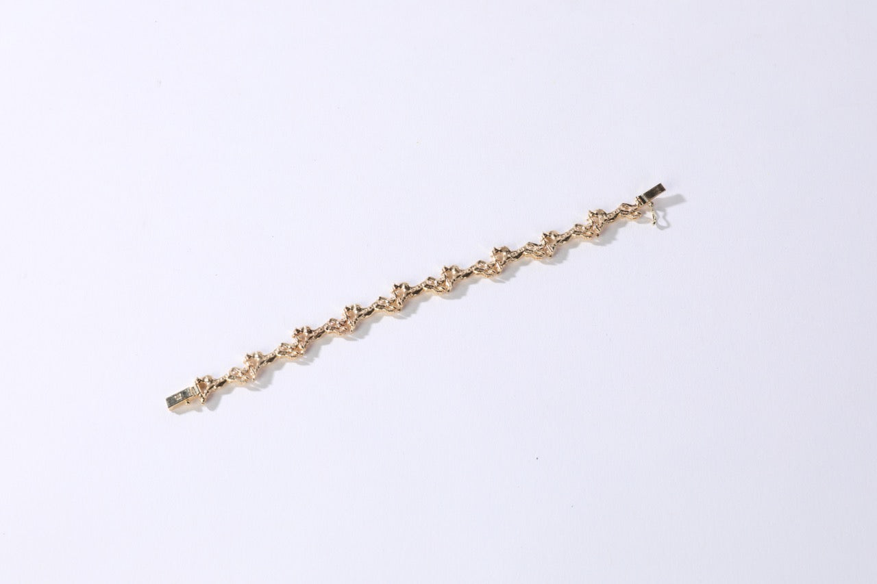 14k Yellow Gold Running Horse Link Bracelet - 17g