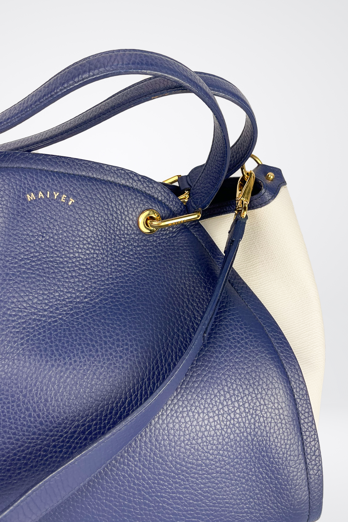 Maiyet Leather Colorblock Pattern Handle Bag