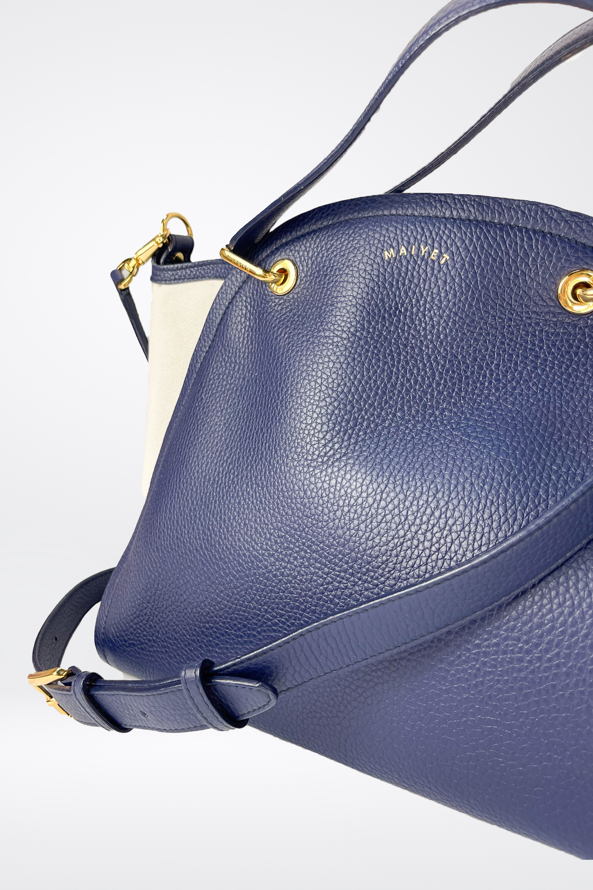 Maiyet Leather Colorblock Pattern Handle Bag