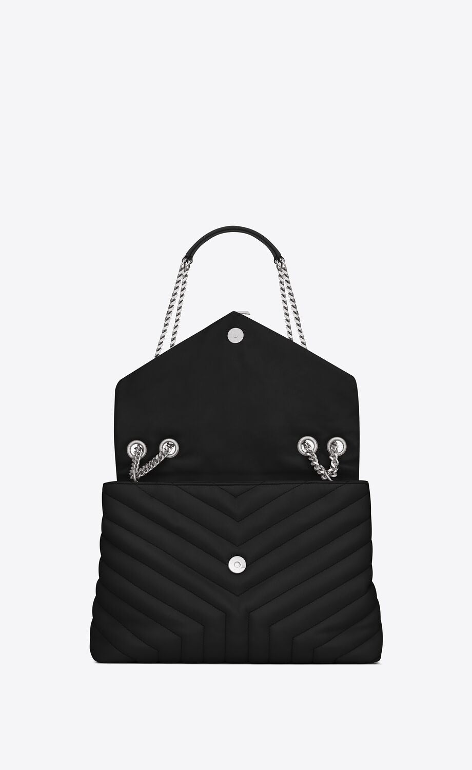 Saint Laurent Medium Loulou in Quilted Leather w Silver Hardware