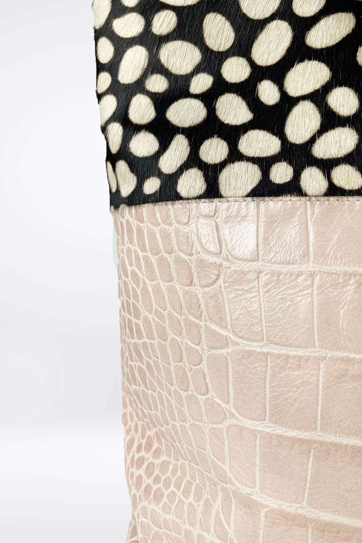 Ingrid Bruha Pink Embossed Crocodile Trim Medium Tote