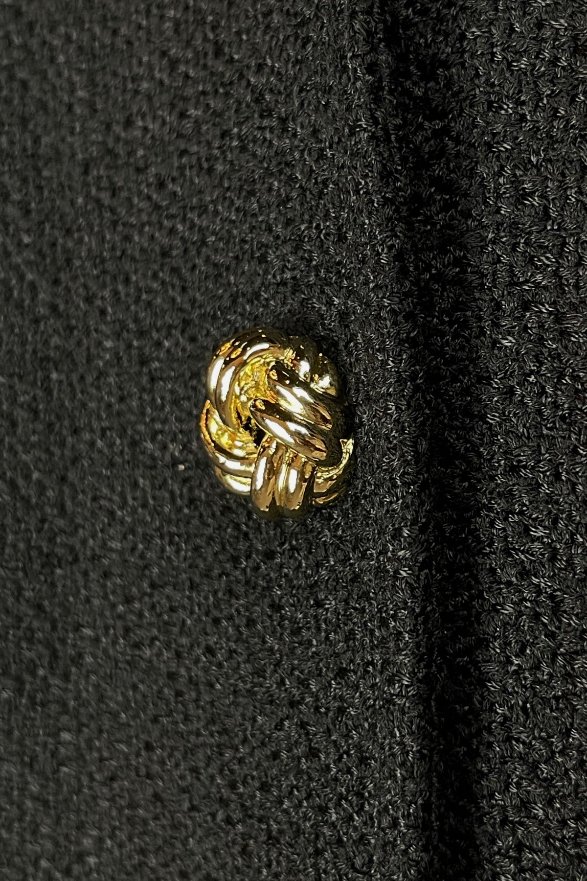St. John Long Wool Knit Blazer with Gold Knot Buttons NWT