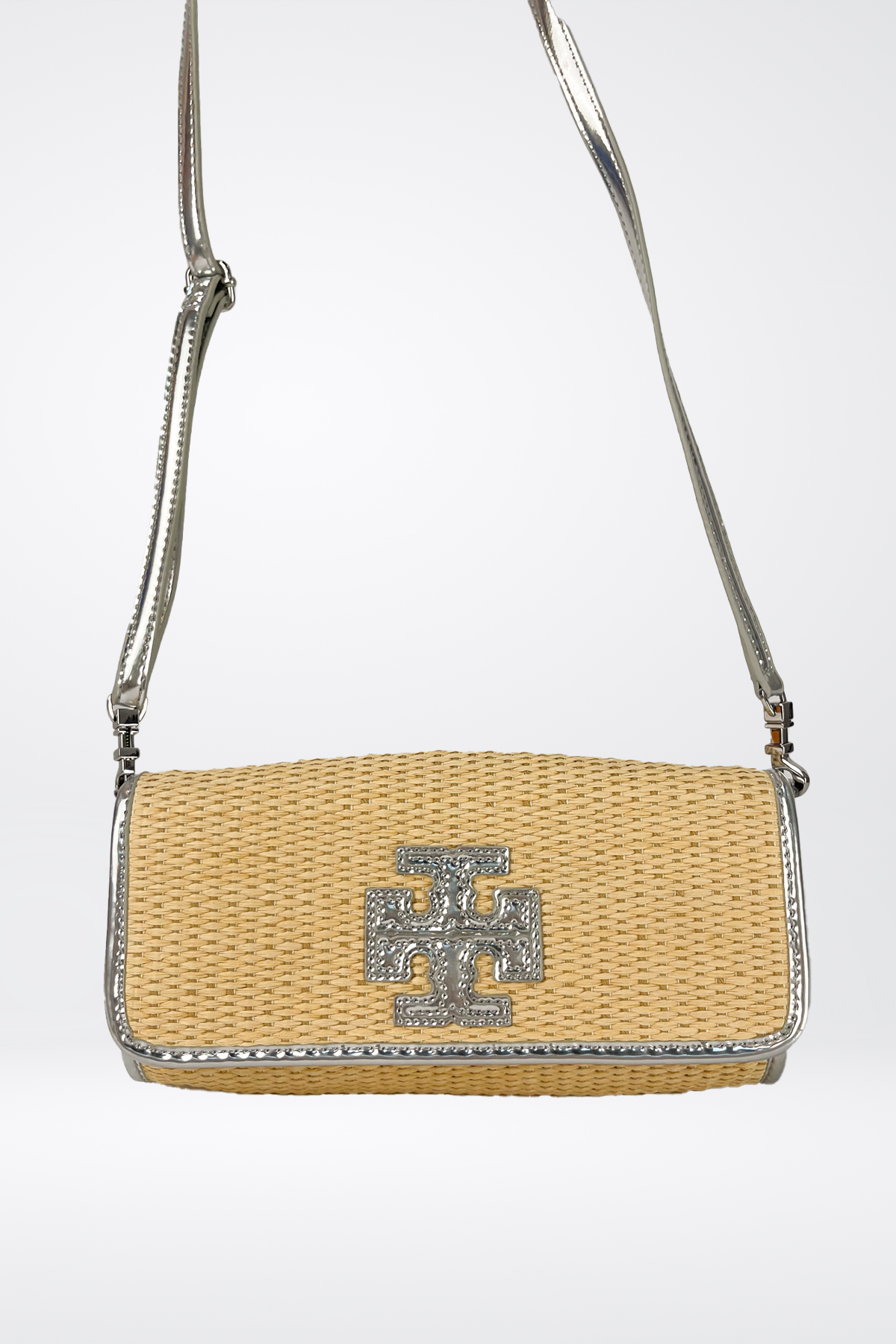 Tory Burch Straw Pochette Crossbody Bag