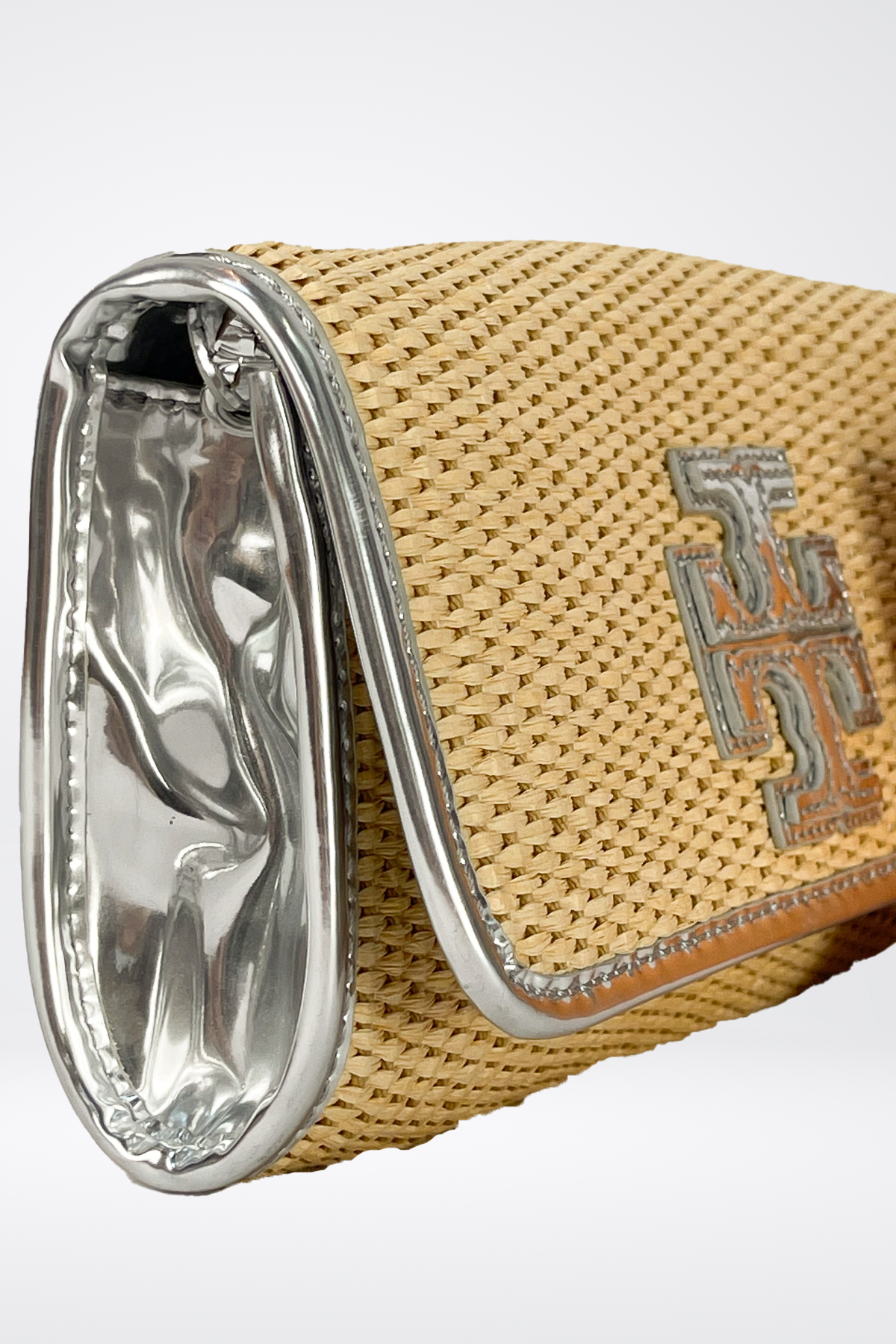 Tory Burch Straw Pochette Crossbody Bag