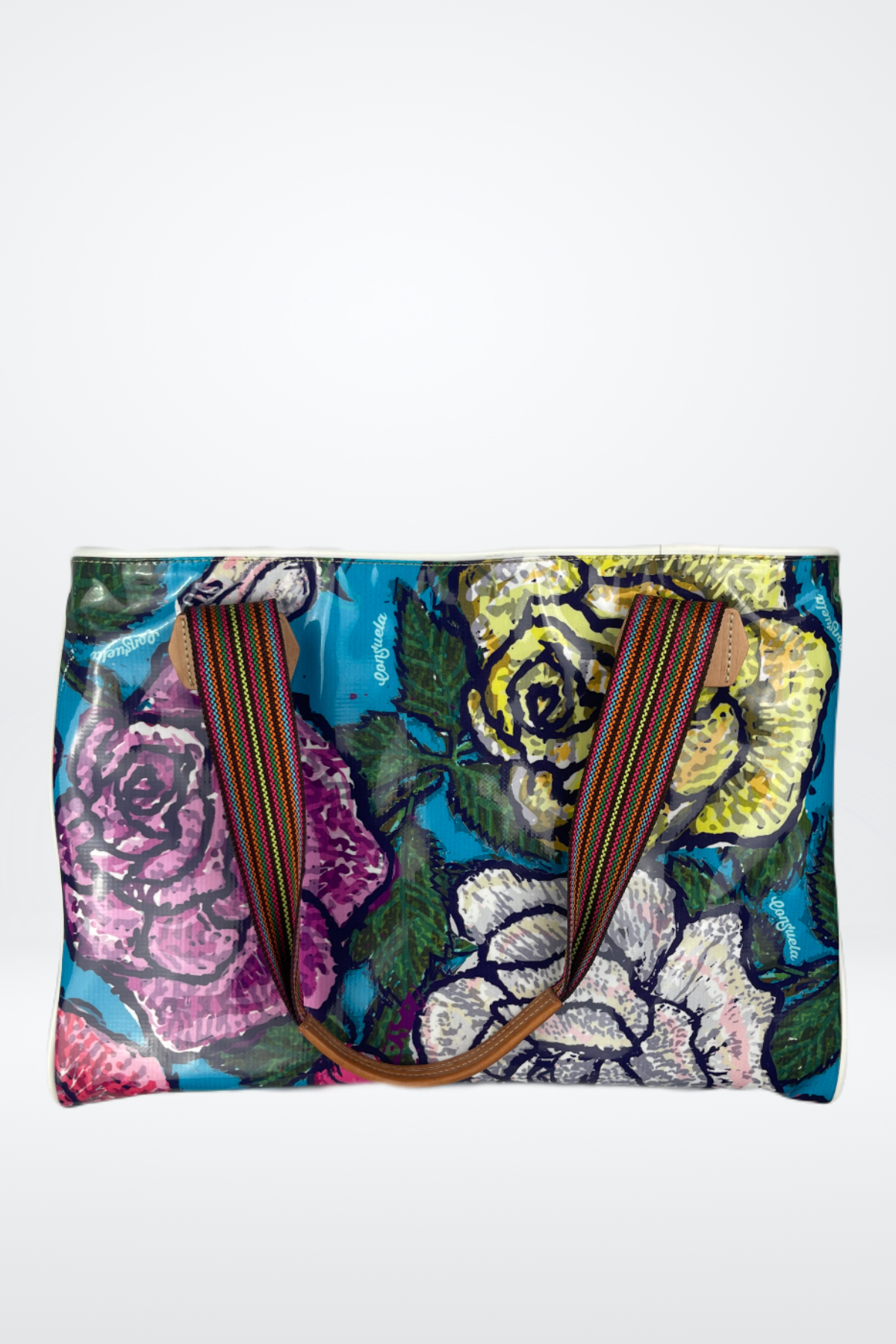 Consuela Large Pink/Red Roses Tote Bag NWT