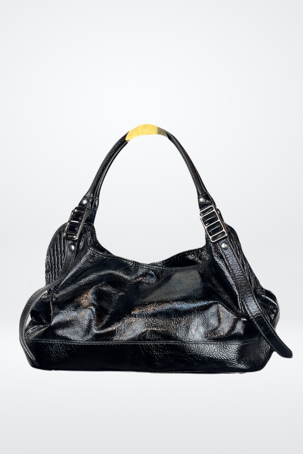 Burberry Patent Leather 4 Inner-Pocket Shoulder Bag