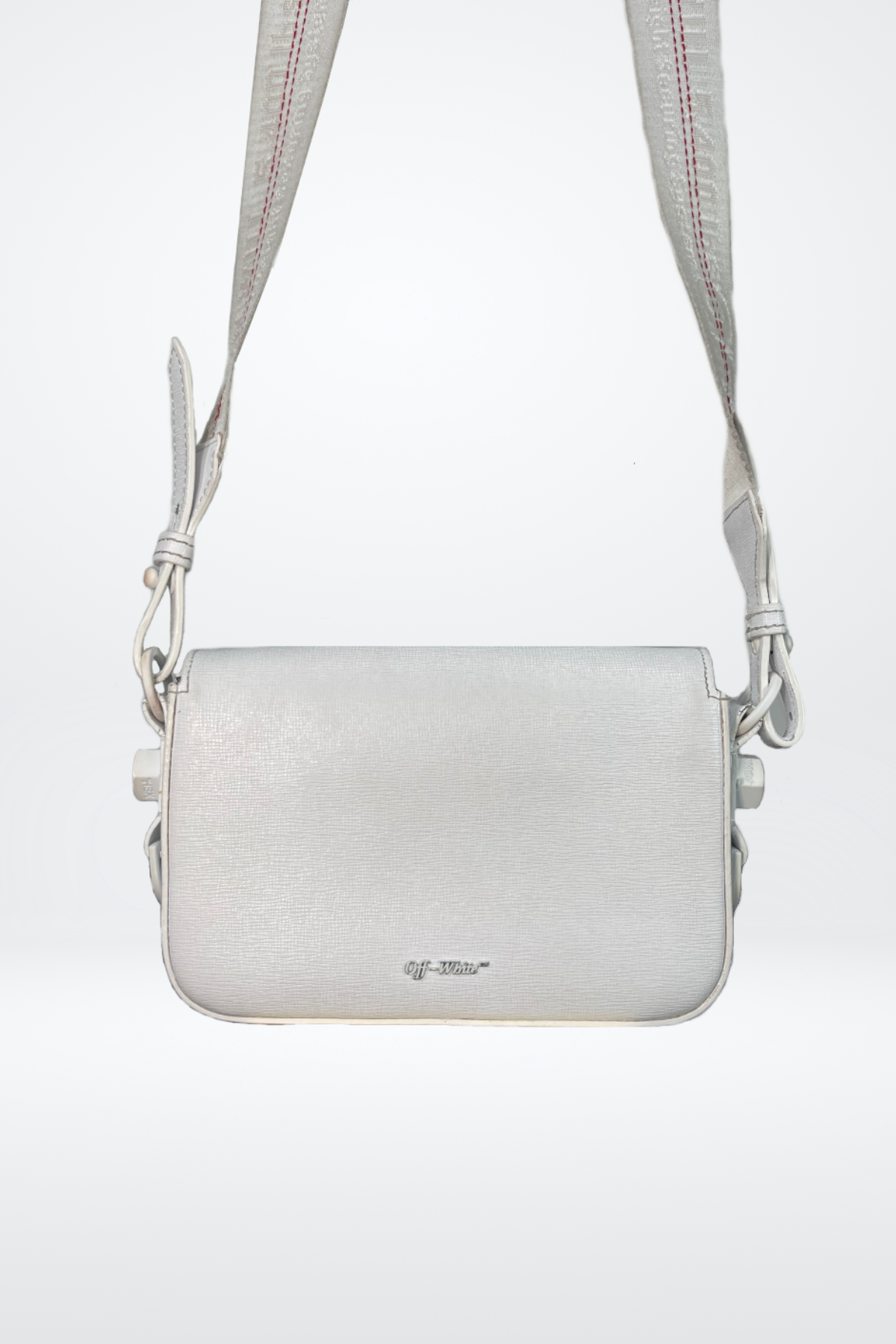 Off-White Diagonal Hazard Clip Crossbody Bag