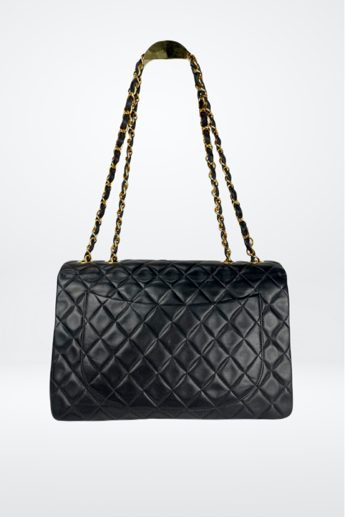 Chanel "Maxi Classic Double Flap Bag" Black w Gold Hardware