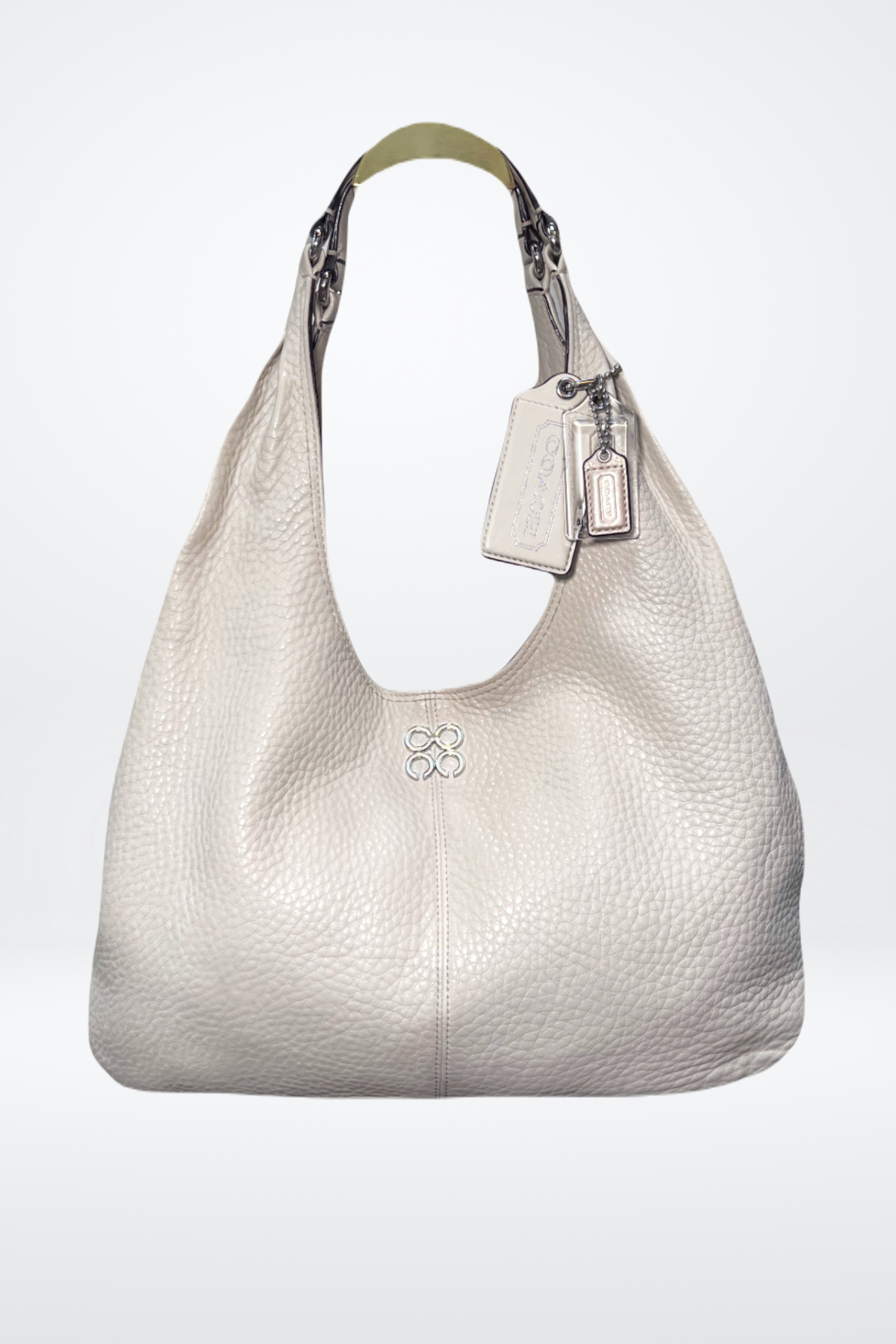 Coach Leather Cream Over the Shoulder Tote Bag