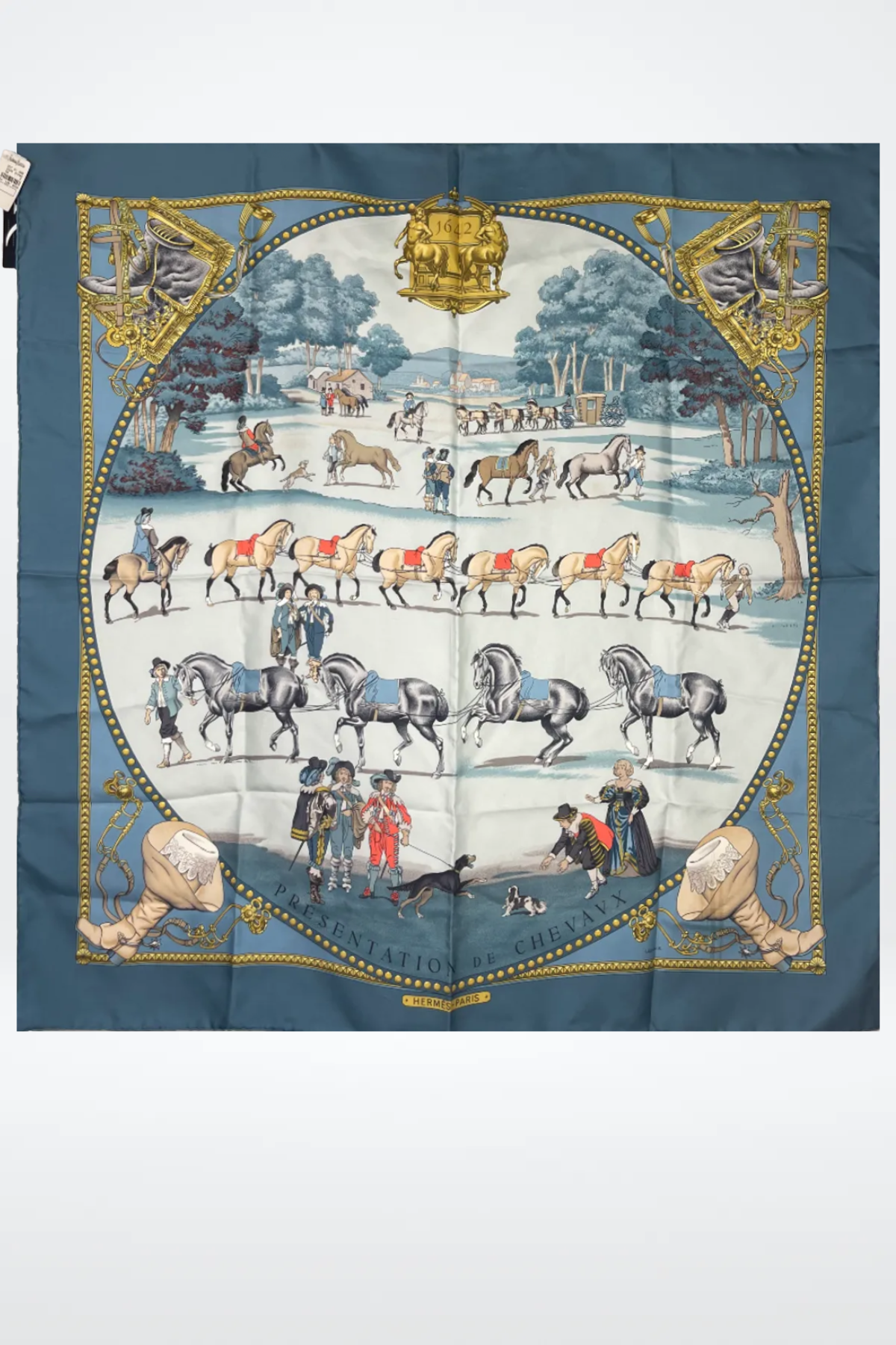 Hermes Equestrian Themed Scarf NWT