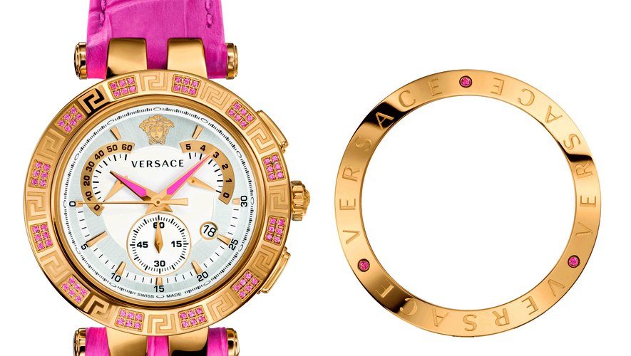 Versace Women's Gold & Pink V-Race Chrono Analog Display Pink Quartz Watch 23C811D002 S111