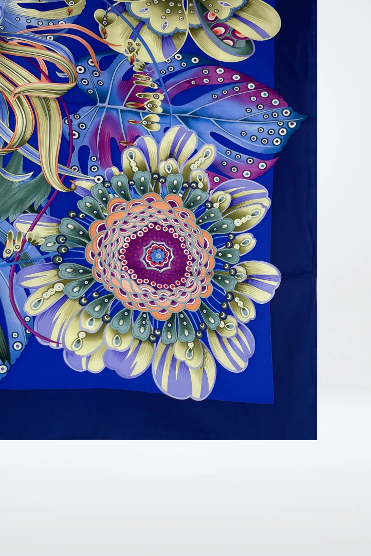 Salvatore Ferragamo Flower Garden Blue Multicolor Floral Silk Scarf NWT