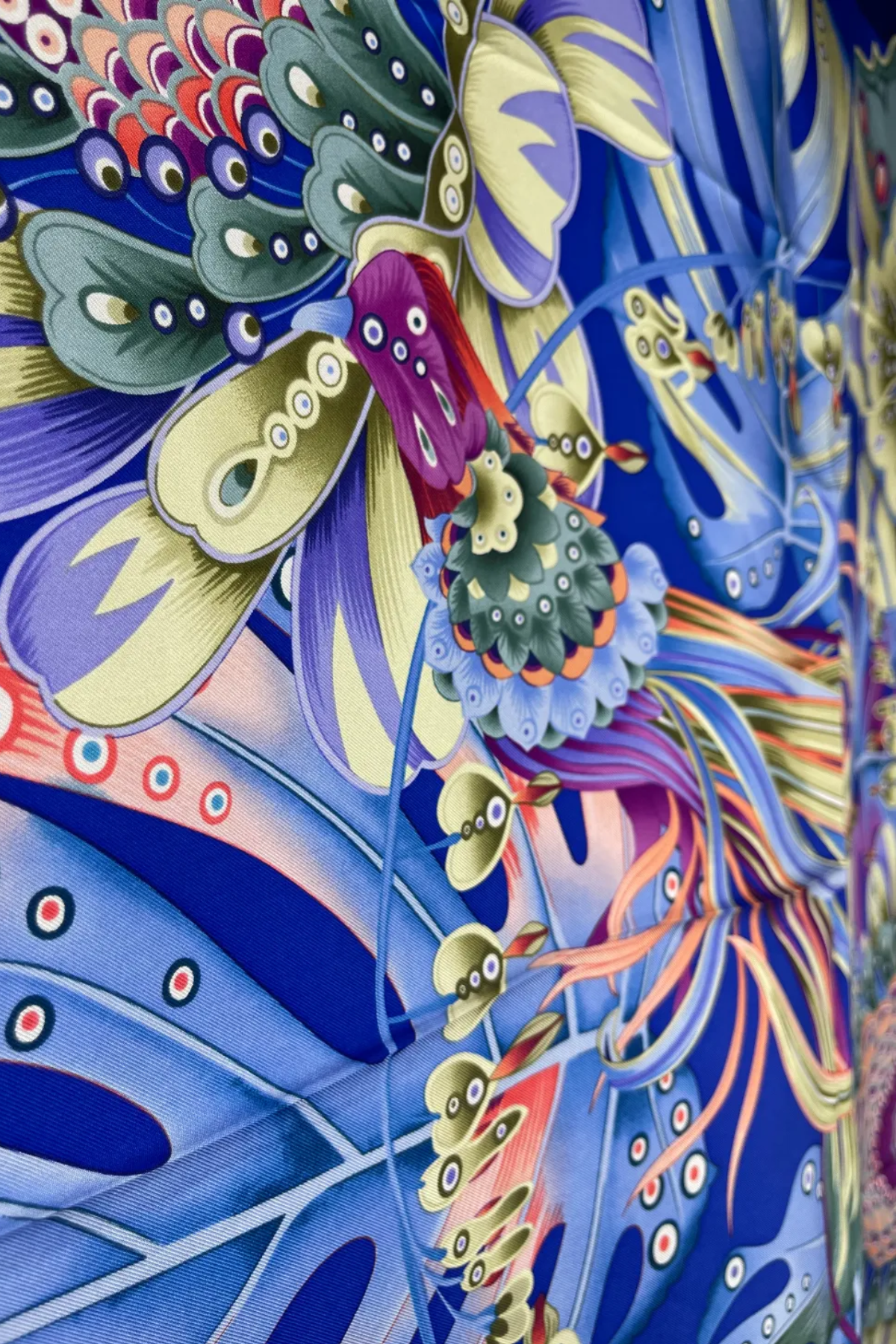 Salvatore Ferragamo Flower Garden Blue Multicolor Floral Silk Scarf NWT