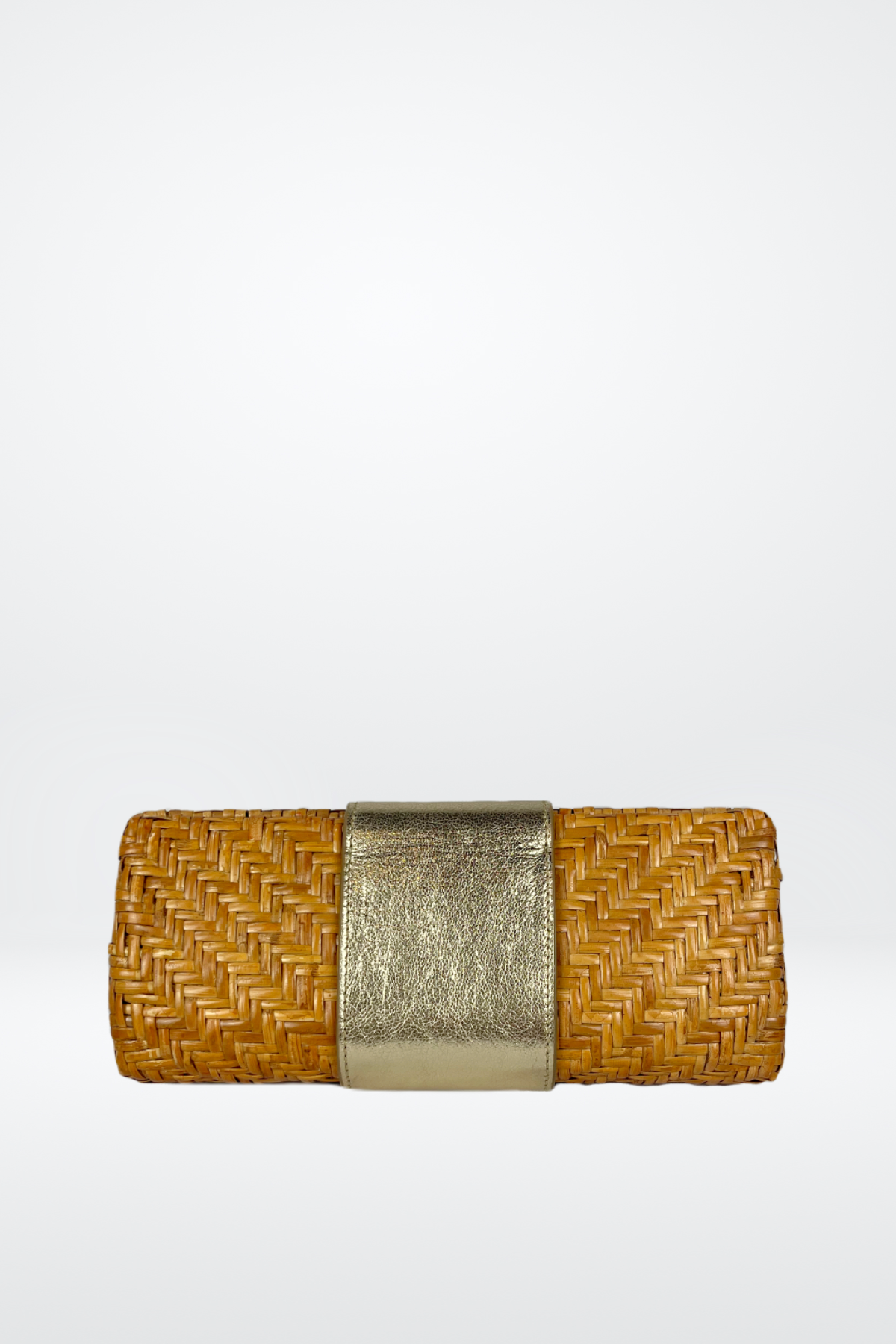 Tory Burch Rattan Clutch w/ Metallic Closure