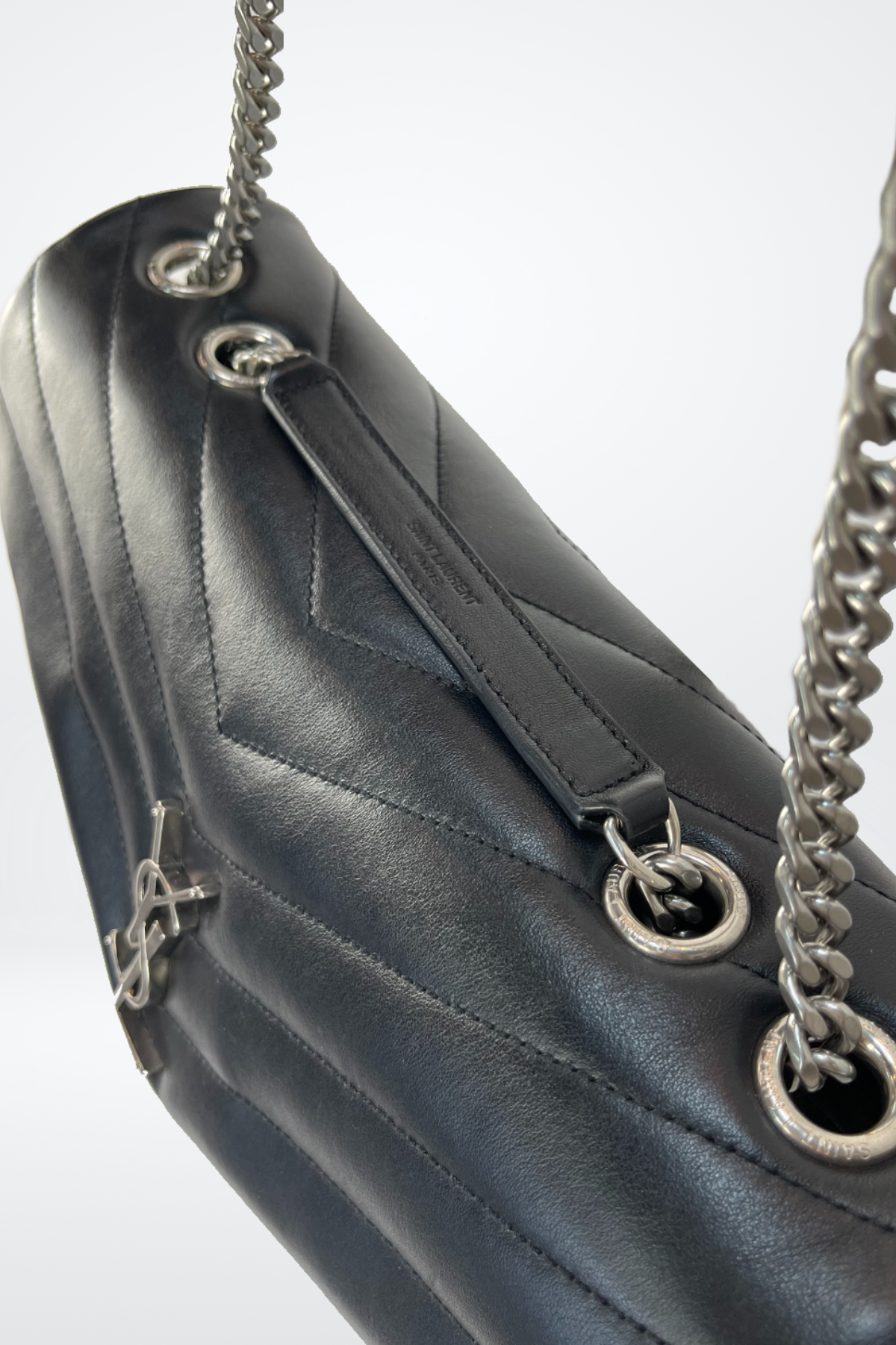 Saint Laurent Medium Loulou in Quilted Leather w Silver Hardware