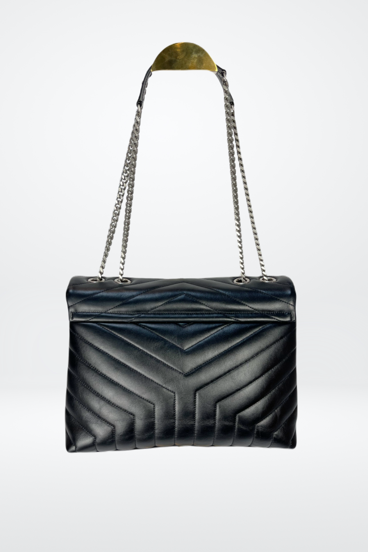 Saint Laurent Medium Loulou in Quilted Leather w Silver Hardware