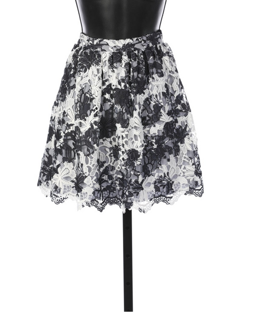 Thakoon Addition Navy & White Floral Print Mini Skirt