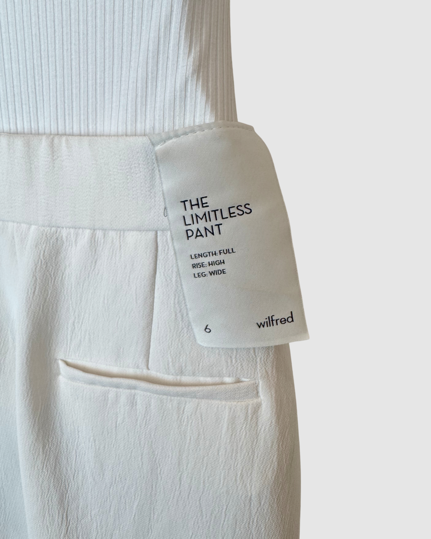 Wilfred Cream "Limitless Pant" High Rise Wide Leg Trousers NWT