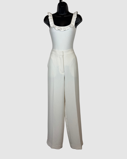 Wilfred Cream "Limitless Pant" High Rise Wide Leg Trousers NWT