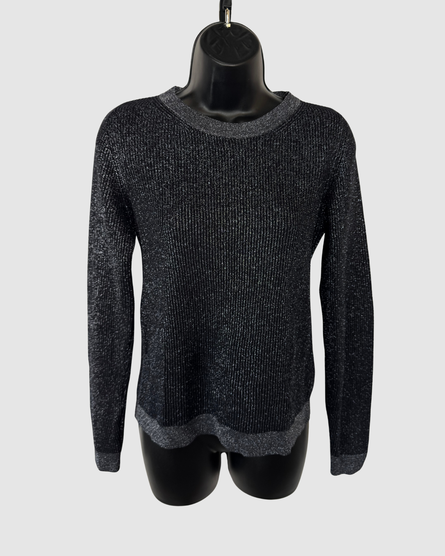 Fabiana Filippi Black Sparkle Crew Neck Long Sleeve Sweater