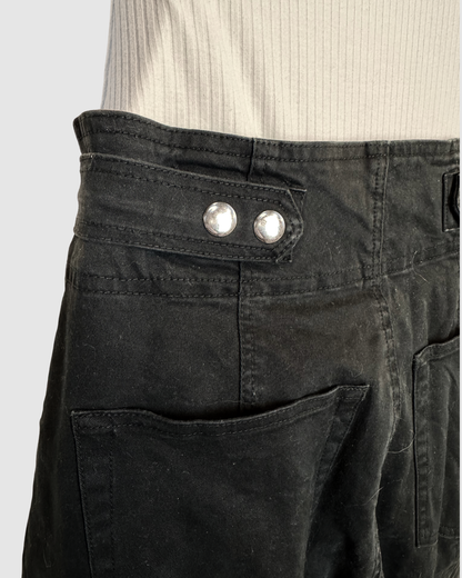 ALC Black Denim Straight Leg Jeans w Zipper Detail