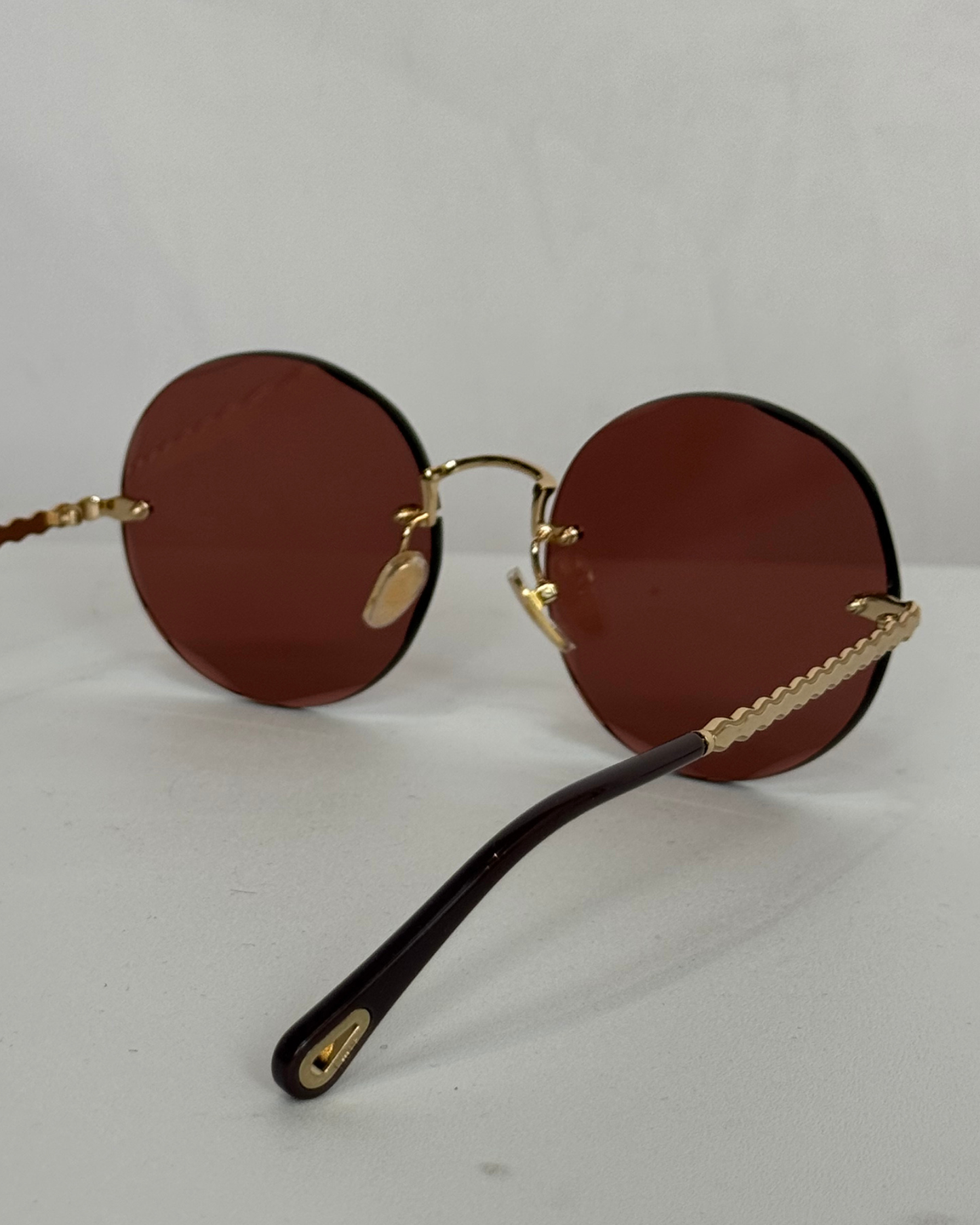 COMES WITH CASE - Chloe Pink Round CH0254S Gold Frame Sunglasses
