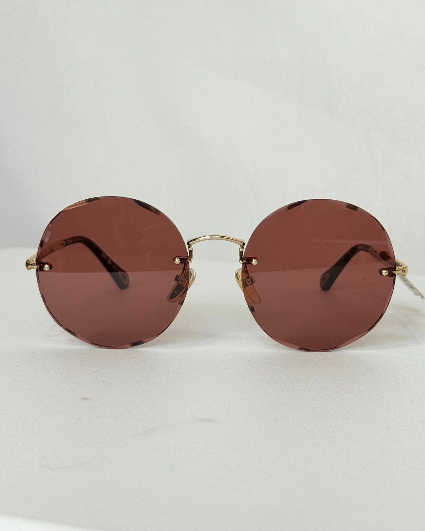 COMES WITH CASE - Chloe Pink Round CH0254S Gold Frame Sunglasses