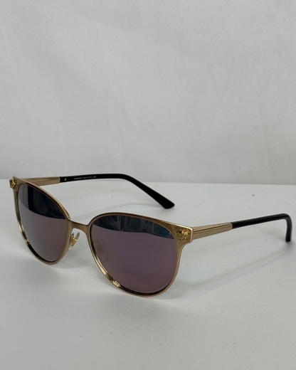 COMES WITH CASE - Versace MOD 2168 Round Sunglasses w/ Gold Frame