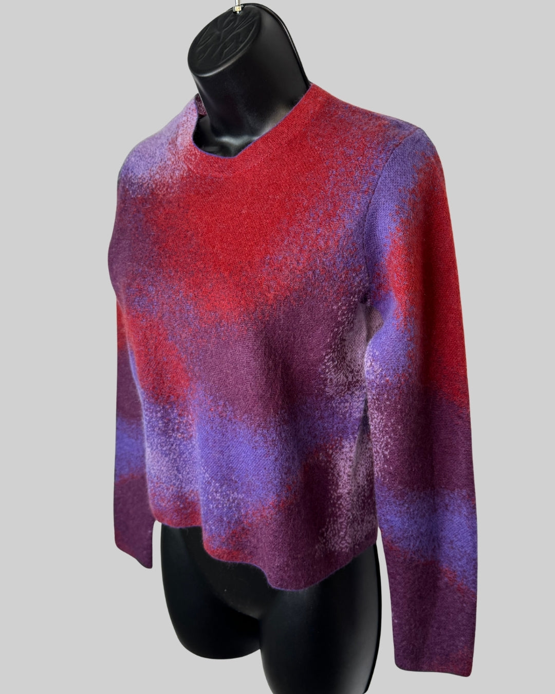 Vince Knit Purple & Maroon Splatter Crew-Neck Sweater
