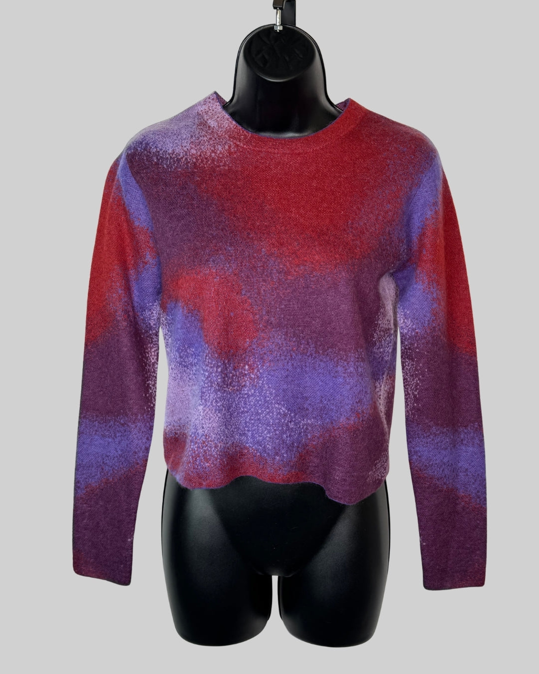Vince Knit Purple & Maroon Splatter Crew-Neck Sweater