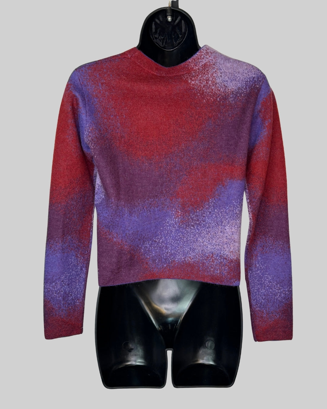 Vince Knit Purple & Maroon Splatter Crew-Neck Sweater