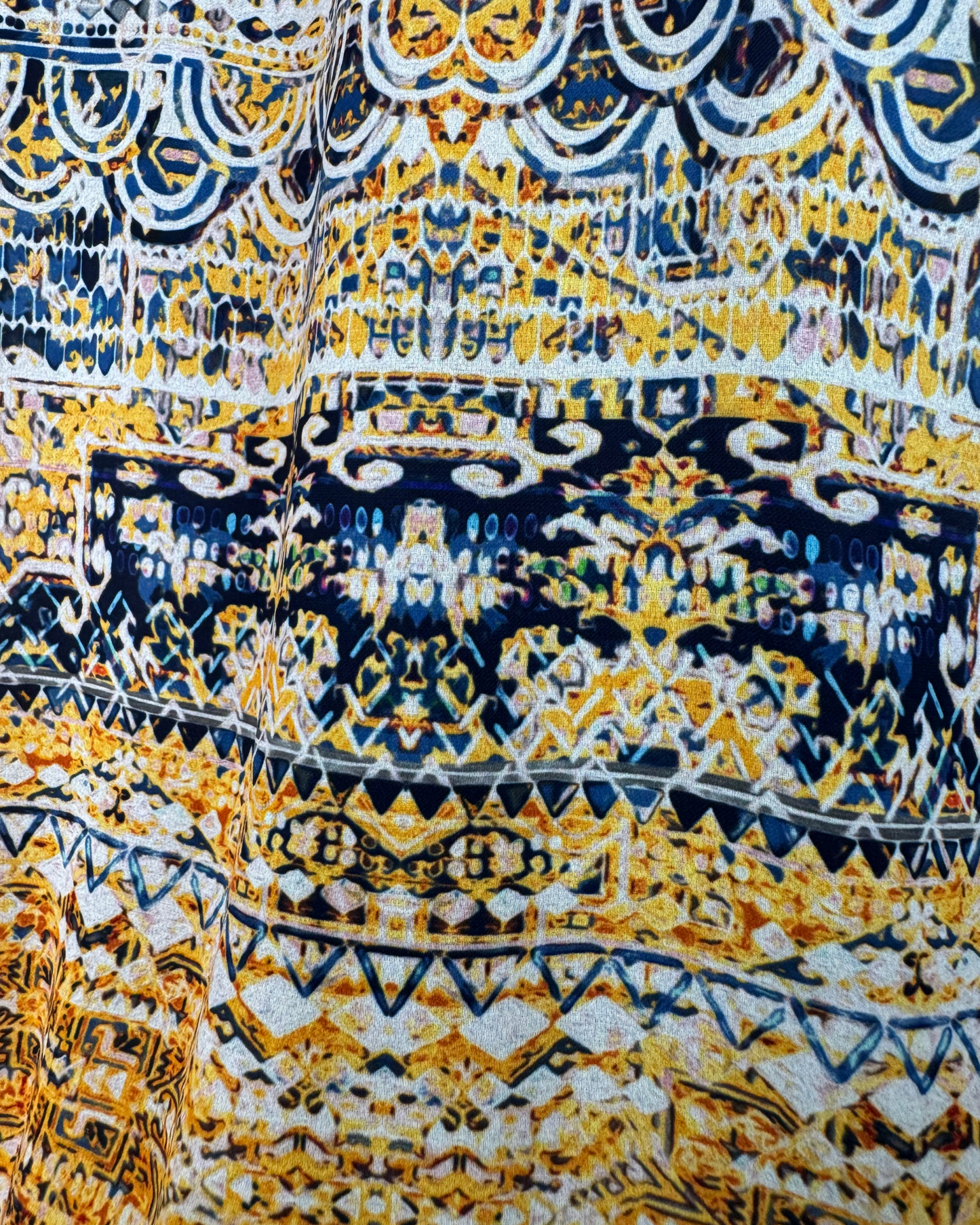 Ramy Brook Silk Yellow Blue Print Halter-Neck Smocked Waist Mini Dress