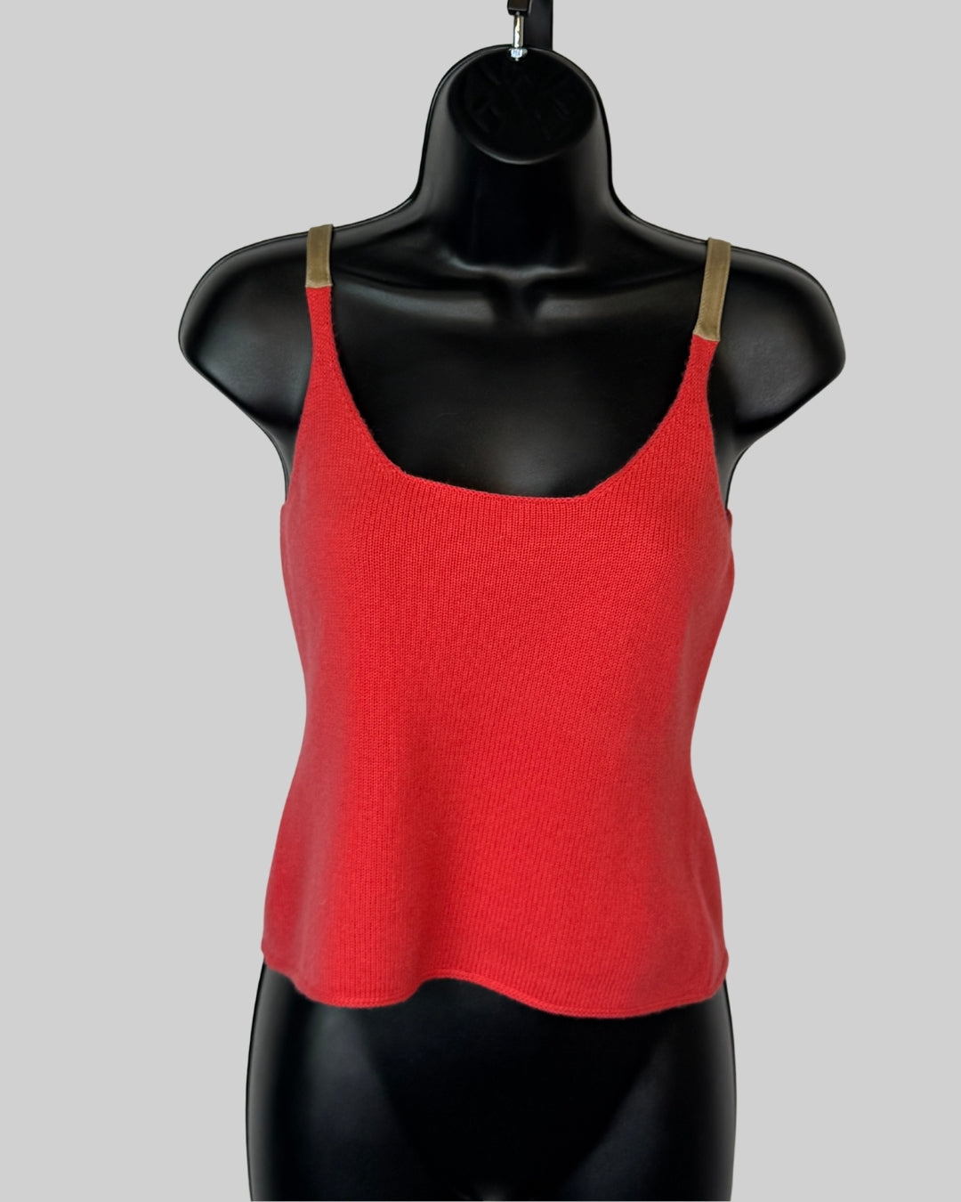 Brunello Cucinelli Cashmere Salmon Nude Strap Cami w Long Sleeve Cardigan & Tie