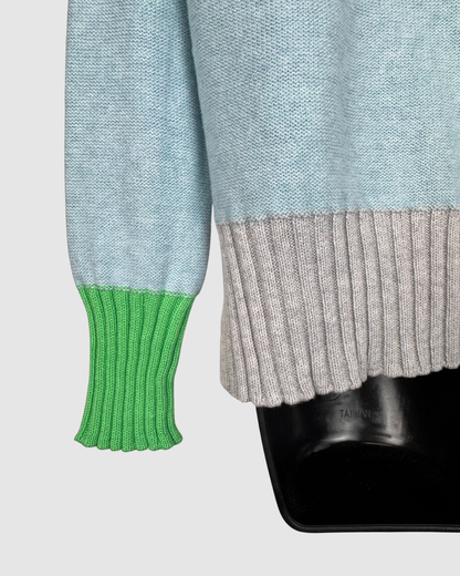 & Isla Light Blue V-Neck Long Sleeve Sweater