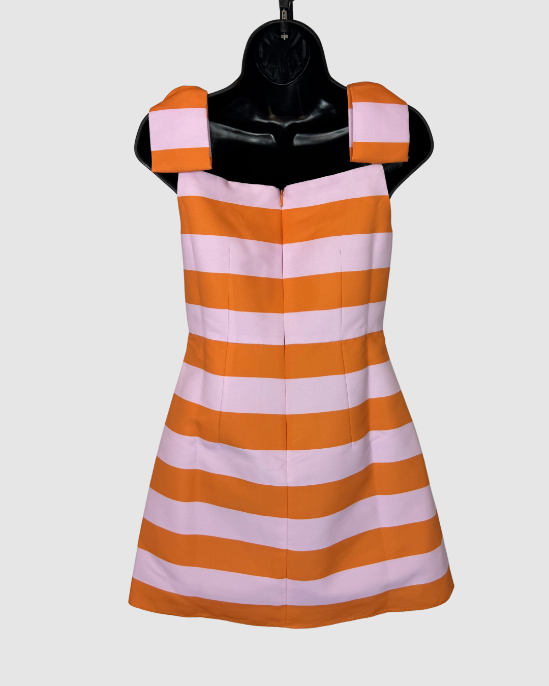 Sachin & Babi Orange Light Purple Stripe Bow Strap Mini Dress NWT