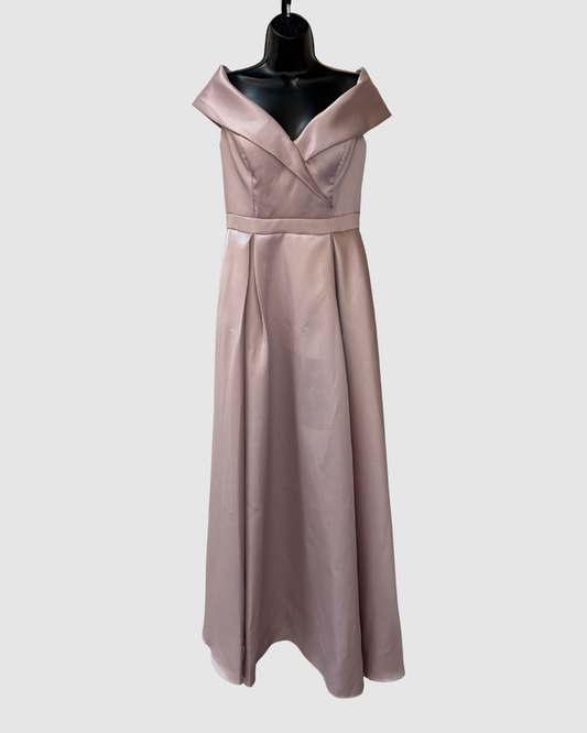 BHLDN Pearl Pink Strapless Off-Shoulder Pleated Detail Gown