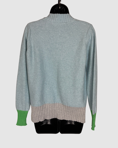 & Isla Light Blue V-Neck Long Sleeve Sweater