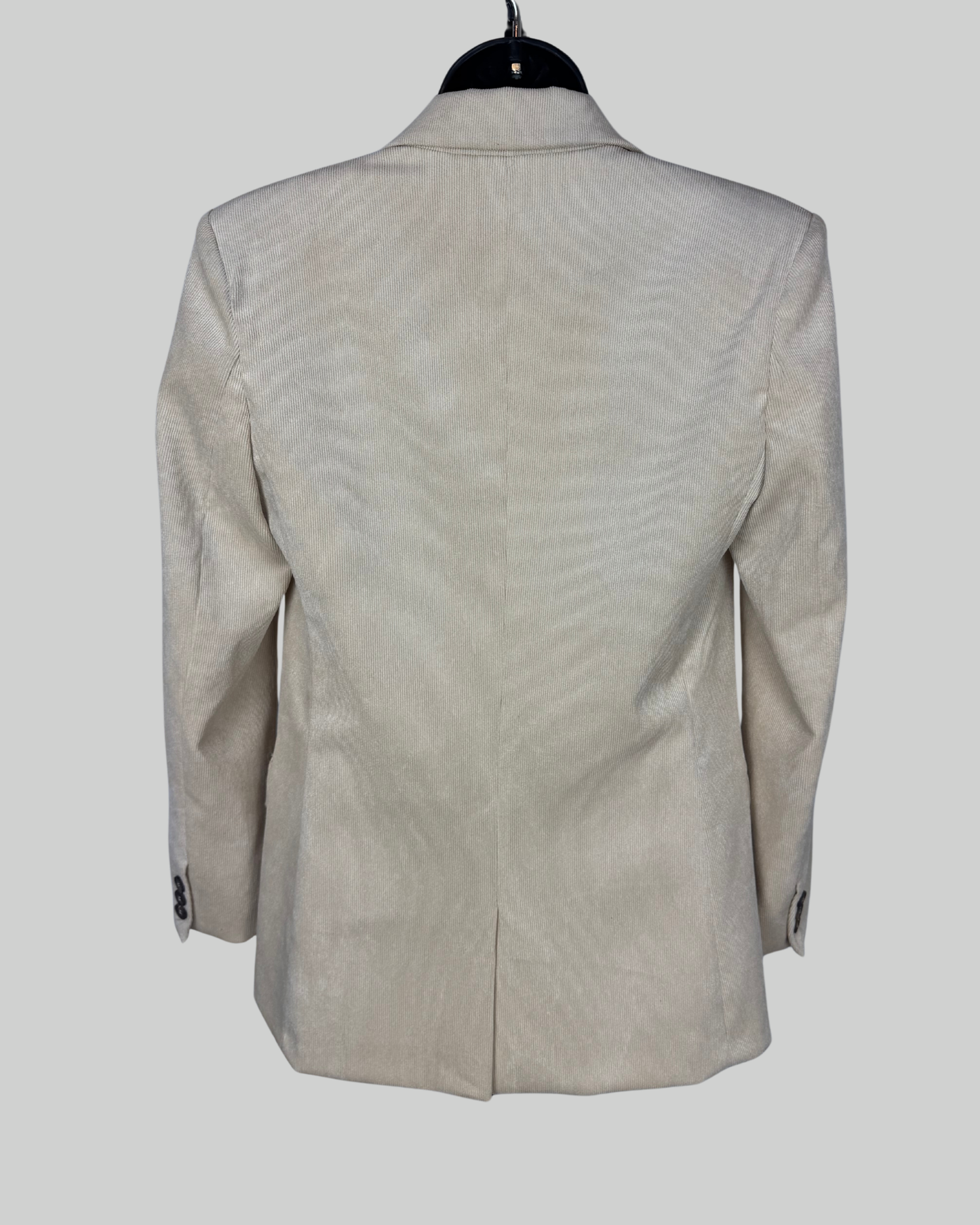 Vicolo Beige Ribbed Button Blazer w 2 Pockets
