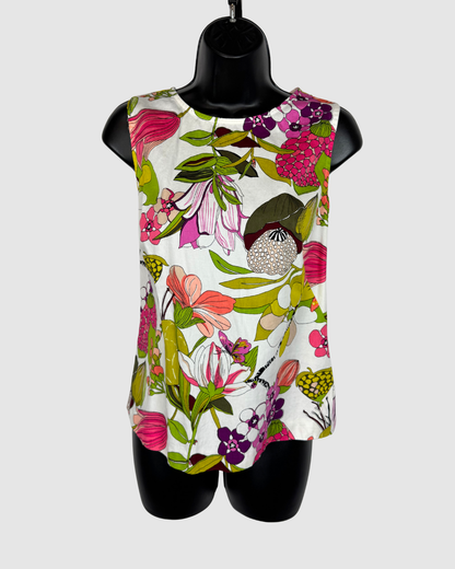 Trina Turk White w Multicolor Print Sleeveless Top (Part of Set)