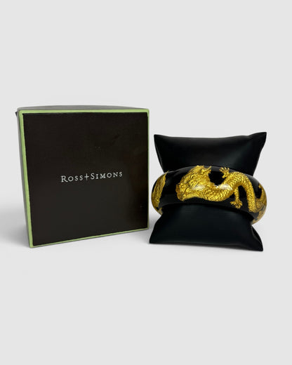 Ross + Simmons Black & Gold Dragon Resin Bangle