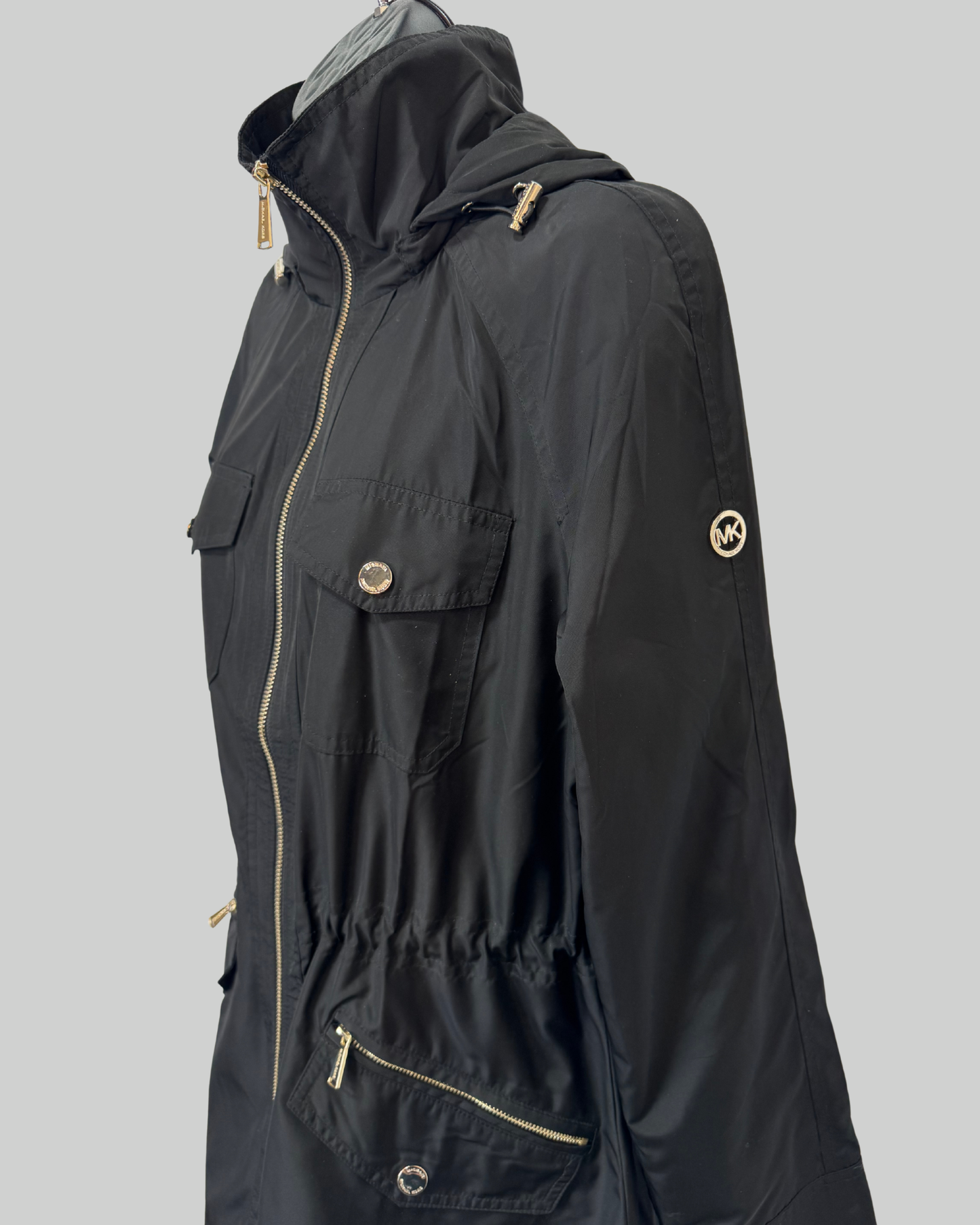 Michael Michael Kors Black Zip Up 4 Pocket Wind Breaker Jacket